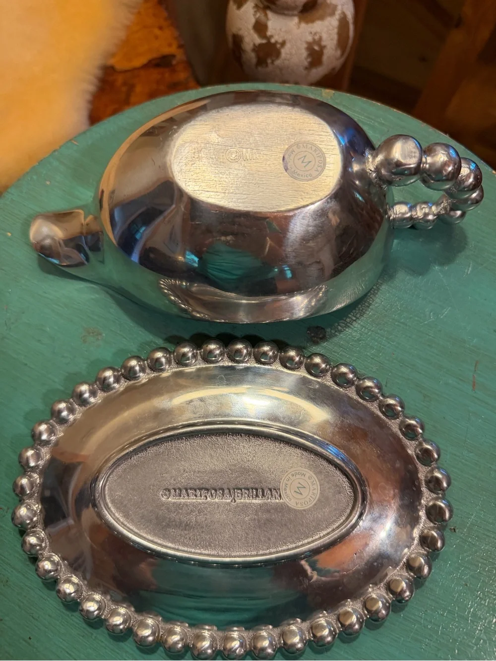 Mariposa Pearled Gravy Boat Set